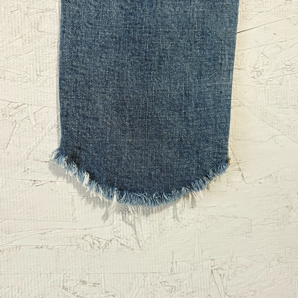 Blank NYC Light Blue Distressed Ankle Cropped Skinny Jeans MidRise Raw Hem Sz 27 - Picture 10 of 14